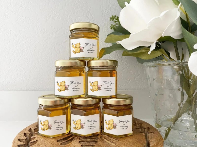 Unbala 80PCS Classic Pooh Honey Jar Stickers for Baby Shower and Birthday Thank You Stickers Labels Winnie Party Decoration Supplies Dessert Food Decor - Image 3