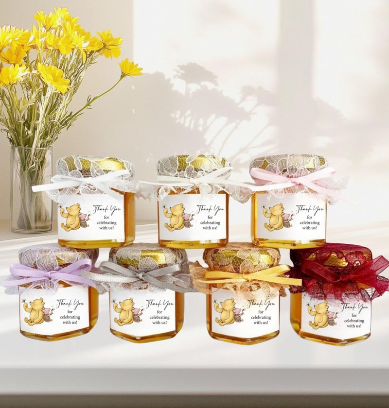 Unbala 80PCS Classic Pooh Honey Jar Stickers for Baby Shower and Birthday Thank You Stickers Labels Winnie Party Decoration Supplies Dessert Food Decor - Image 4