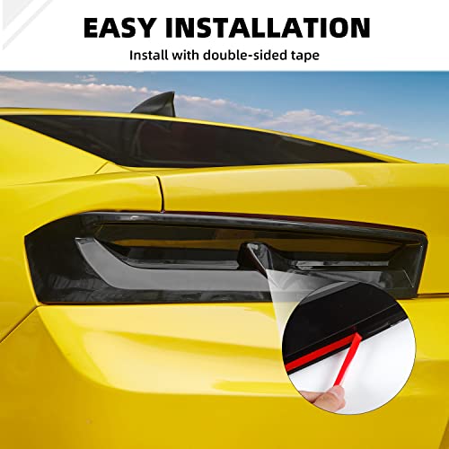 SQQP Tail Light Taillight Lamp Guard Cover Fit for 2016-2018 Chevrolet Camaro, Rear Light Frame Exterior Accessories Kit 2Pcs (Smoked Black) - Image 5