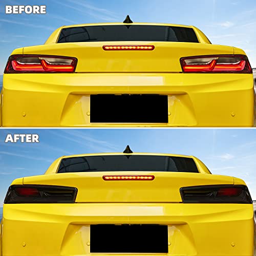 SQQP Tail Light Taillight Lamp Guard Cover Fit for 2016-2018 Chevrolet Camaro, Rear Light Frame Exterior Accessories Kit 2Pcs (Smoked Black) - Image 2