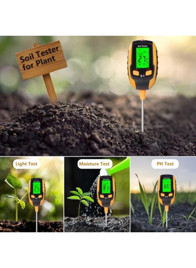 Generic 4-in-1 Soil Moisture Meter Digital PH Meter/Soil Moisture/Plant Temperature/Sunlight Intensity, Backlight LCD Display, Soil Test Meter for Garden, Lawn, Plant Care, Farm and Indoor Outdoor Plants  - Image 4