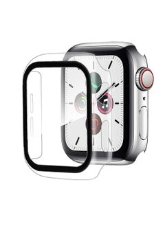 Generic Compatible Watch Case 44mm with Screen Protector Series 6/SE/5/4, Clear Hard PC Bumper Case + 9H Bulletproof Glass Screen Protector Full Protective Cover Case for iWatch  - Image 1