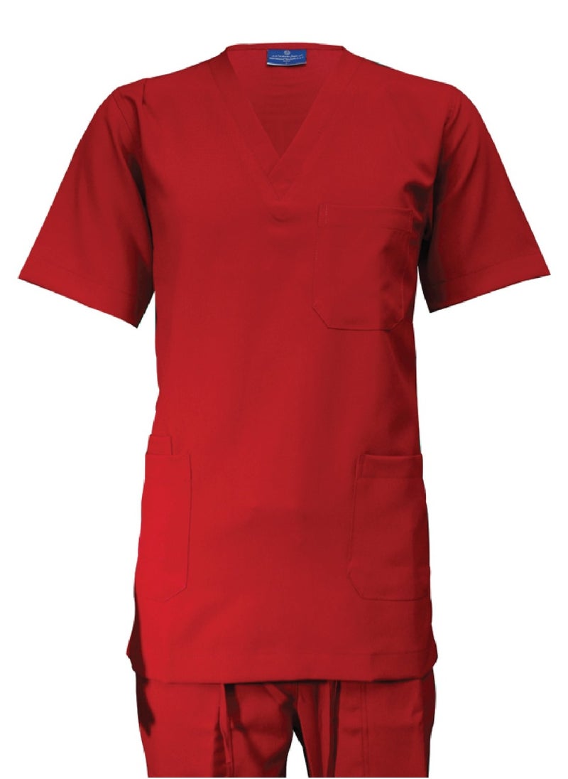 International Uniform L.L.C Scrubs Medical Uniform Unisex Top and Pants Maroon Color  - Image 2