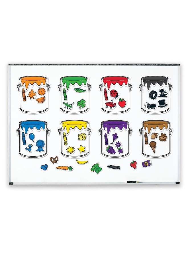 ليرننج ريسورسز مجموعة فرز الألوان لعلب الطلاء المغناطيسية من Learning Resources، تُنمّي مهارات الرياضيات المبكرة والتعرف على الألوان والفرز، وتتضمن 8 إطارات لعلب الطلاء و40 قطعة فرز مغناطيسية - Image 1