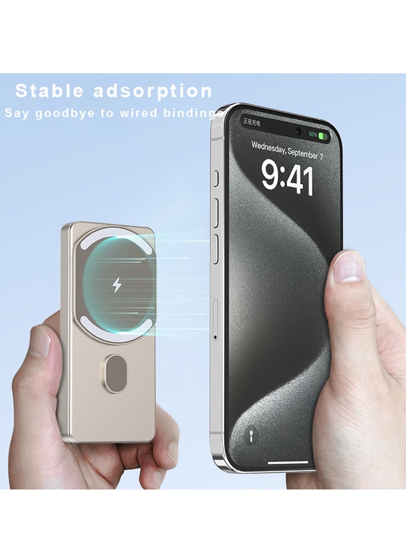 VIWTEC Magnetic Phone Power Bank 10000mAh - Wireless Fast Charger Compatible with iPhone 12-15/AirPods | Ultra-Slim Portable Charger - Image 3