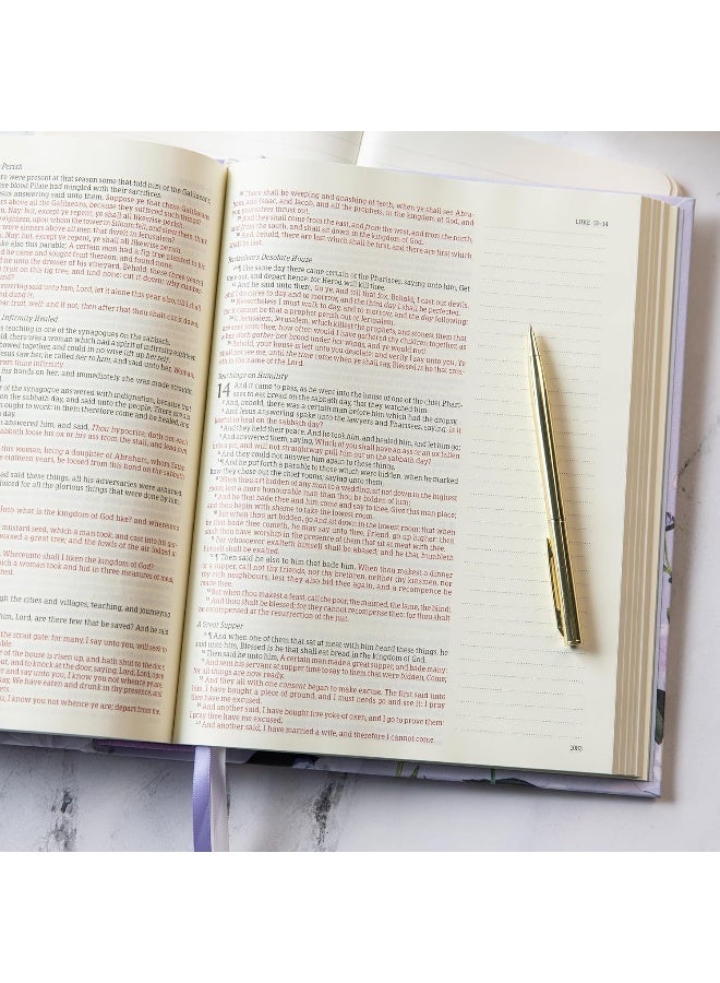 KJV Notetaking Bible, Large Print Hosanna Revival Edition, Lavender/Peach Cloth Over Board - Image 4