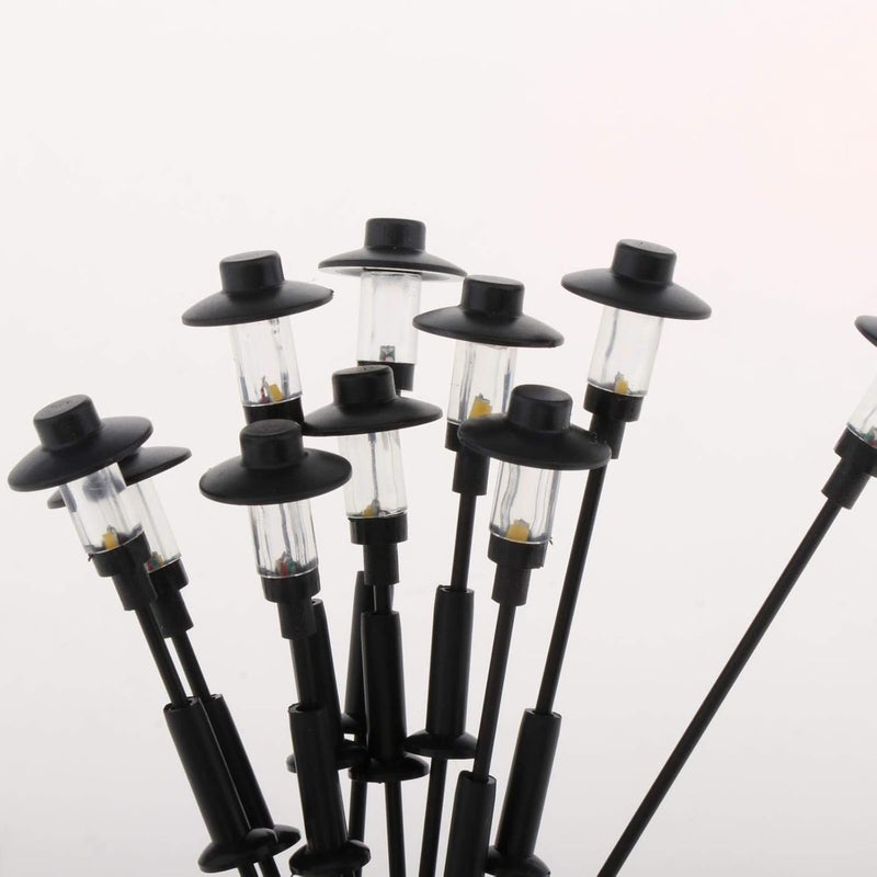 klarako 10pcs 12V Mini Street Light Garden Park Railway LED Lamppost Buildings Model Layout Diorama HO TT N 1:100-1:150 Gauge - Image 4