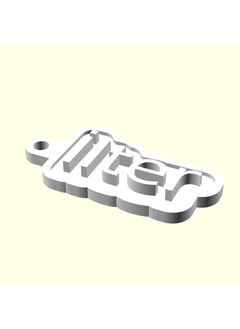 Epm3d Ilter Personalized Production Chainless Keychain Gift for Lover and Spouse Tag Holder Hanger Organic Plast  - Image 1