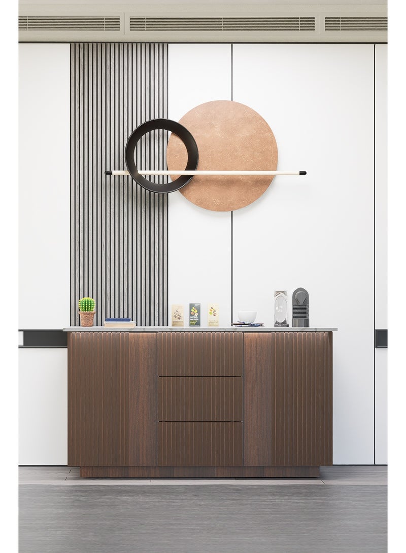 كوفي وورلد ركن قهوة باللون بني، صناعة وطنية عصرية بإضاءة جذابة. - Image 1