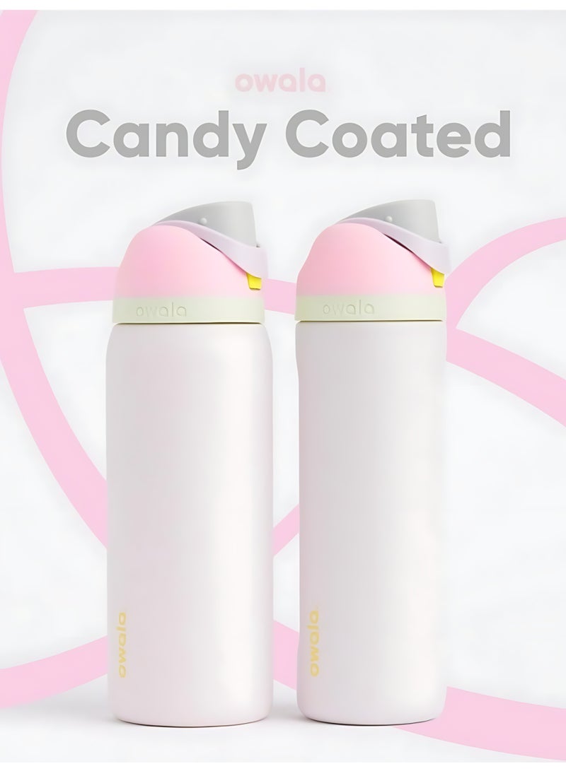 Owala Owala Flip Double Insulated Stainless Steel Water Bottle | With Straw | BPA-Free | Sports Water Bottle | 1-Pack | 24 oz (Candy Coated)  - Image 3