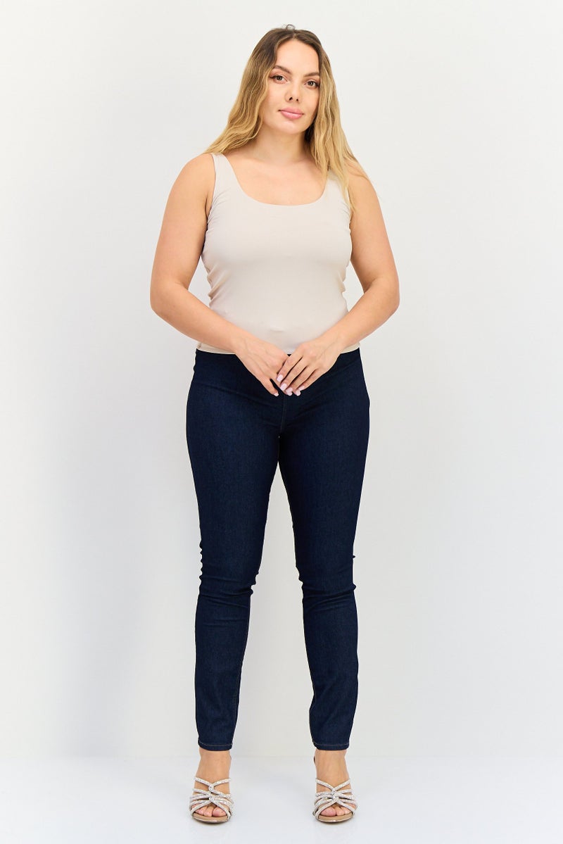 bebe تي شيرت نسائي بلا أكمام بتصميم دائري، رمادي فاتح - Image 4