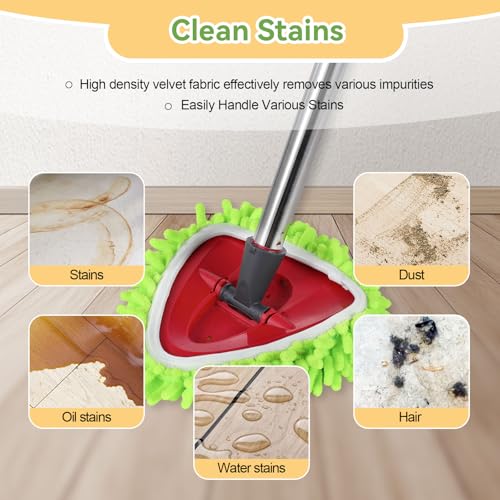 BywoBywo 4 Pack Reusable Microfiber Mop Pads Compatible with O-Cedar EasyWring 1-Tank Spin Mop System,Elastic Mop Head Replacement for Deep Clean,Machine Washable Mop Refills - Image 4