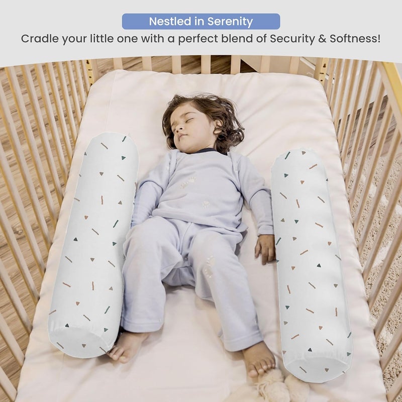 Cherilo Cherilo Memory Foam Soft Baby Bolster Pillow Cushion for Side Support Neck Support with Removable Washable Cover White - Image 5