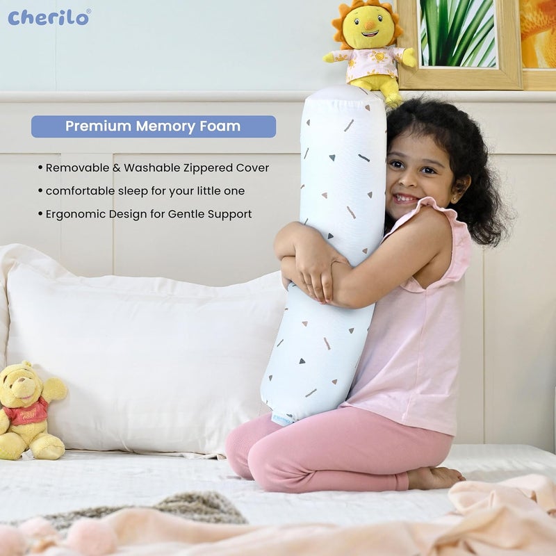 Cherilo Cherilo Memory Foam Soft Baby Bolster Pillow Cushion for Side Support Neck Support with Removable Washable Cover White - Image 3