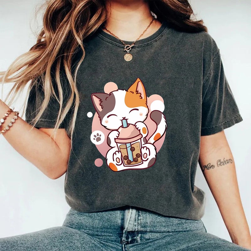 Women'S Summer American Retro Street Heavy Cotton Washed Old T-Shirt Men'S And Women'S Cartoon Printed T-Shirt - Image 2