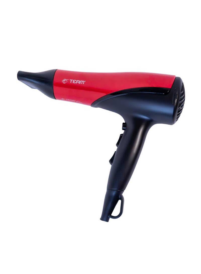 تيم Team Professional Hair Dryer 2200W | Powerful Salon Blow Dryer with Concentrator Nozzle, Fast Drying Motor, Heat & Speed Settings, Lightweight Design for Home & Salon Use - Image 1