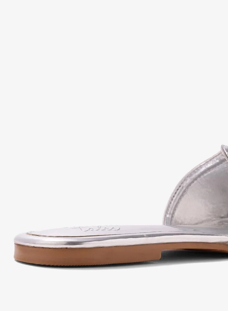 حكايات الأزواج صندل فلات معدني سهل الارتداء