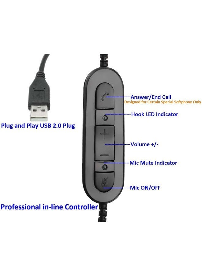 KEMEILE Kejia Electronic Co.,Ltd USB Headset with Microphone Noise Cancelling and Volume Controls for UC Softphones Teams Business Skype Lync Zoom Conference Call Online Course etc - Image 3