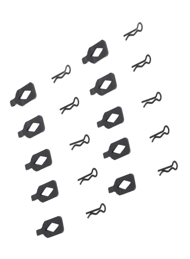 10Pcs RC Body Clips Pins Lightweight Sturdy Durable RC Body Clips Bent R Pins Fit for Axial 1/24 SCX24 AXI206000 RC Car Black - Image 3