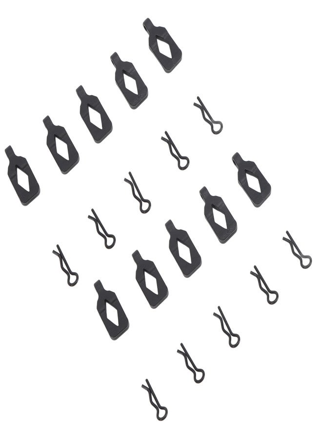 10Pcs RC Body Clips Pins Lightweight Sturdy Durable RC Body Clips Bent R Pins Fit for Axial 1/24 SCX24 AXI206000 RC Car Black - Image 1