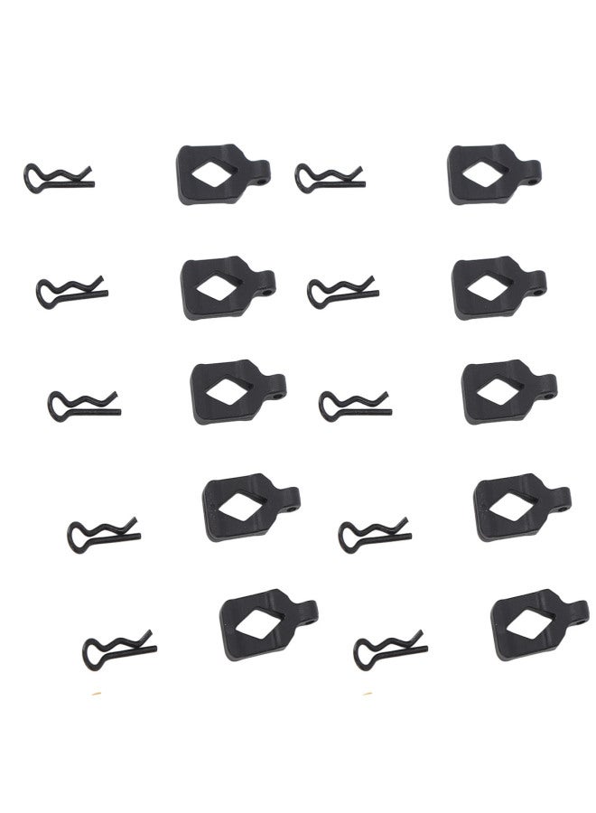 10Pcs RC Body Clips Pins Lightweight Sturdy Durable RC Body Clips Bent R Pins Fit for Axial 1/24 SCX24 AXI206000 RC Car Black - Image 2
