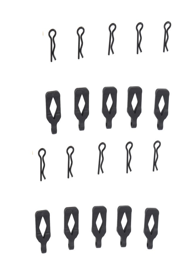 10Pcs RC Body Clips Pins Lightweight Sturdy Durable RC Body Clips Bent R Pins Fit for Axial 1/24 SCX24 AXI206000 RC Car Black - Image 4