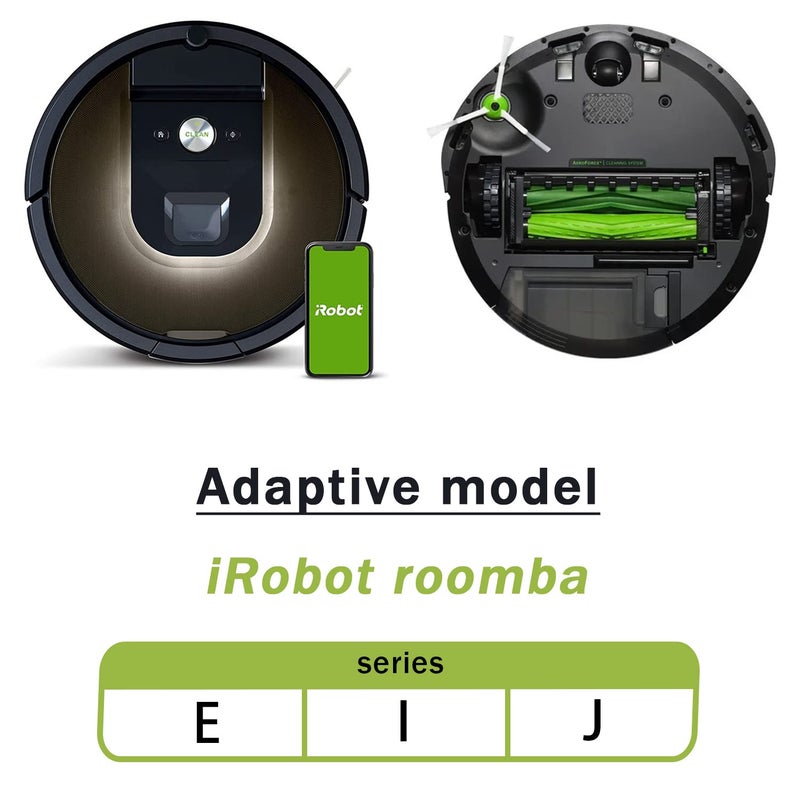 E-HAO Replacement Vacuum Parts for iRobot Roomba i & j & e and Combo i & j Series, 1 Sets Rubber Brushes, 3 HEPA Filters, 3 Side Brushes for i1+/i2+/i3+/i4+/i5+/i6+/i7+/i8+/j5+/j6+/j8+/j9+/e5/e6 - Image 2