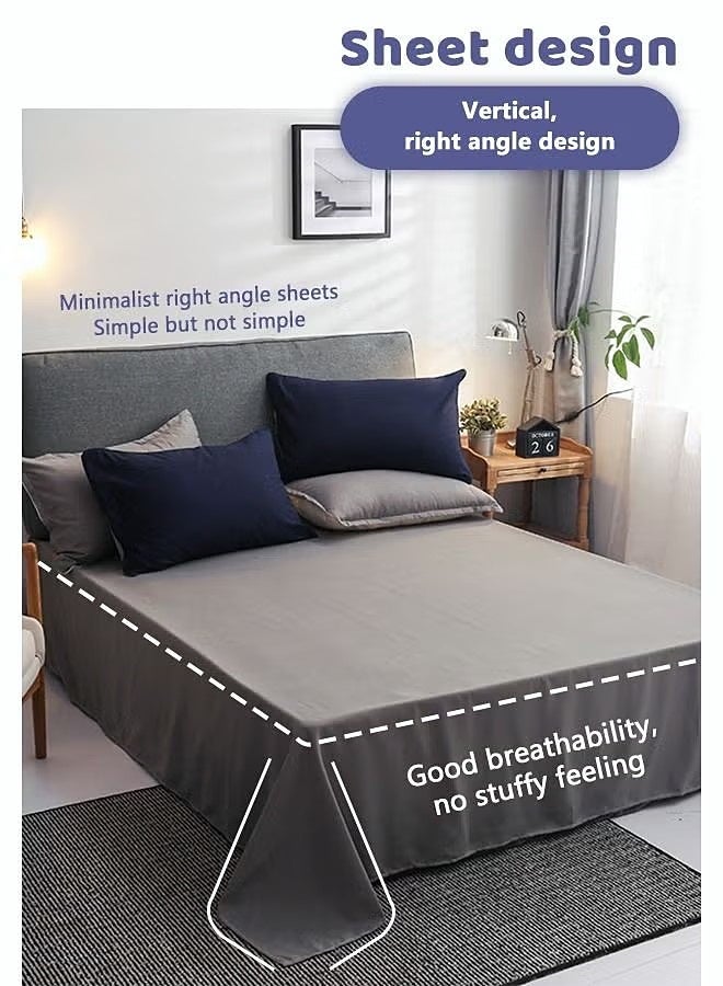 4PCS Bedding Set Skin Friendly and Simple Cotton Material Including Sheets Duvet Cover and 2 Pillows 2.0 Bed 200*230CM - Image 5