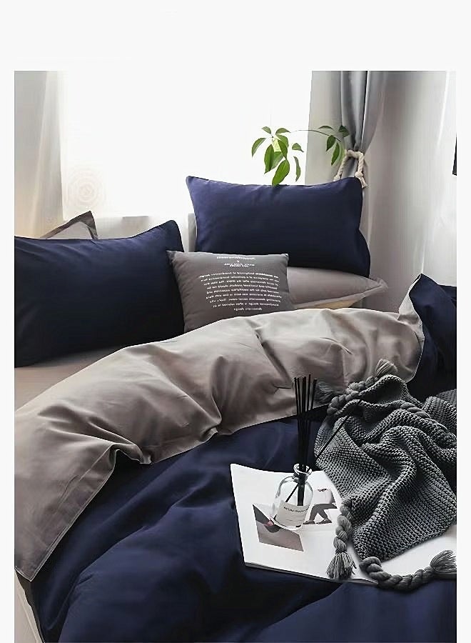 4PCS Bedding Set Skin Friendly and Simple Cotton Material Including Sheets Duvet Cover and 2 Pillows 2.0 Bed 200*230CM - Image 3