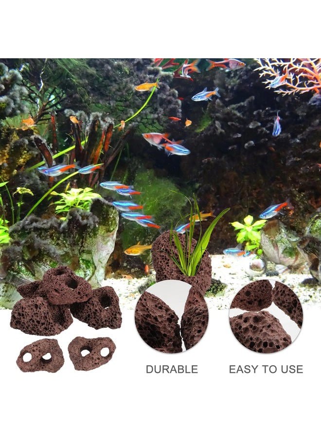 Yardwe Rocks Volcanic Stones 6Pcs Decorative Rocks Fish Tank Filter Aquarium Landscape Ornaments Decoration Random Color - Image 2