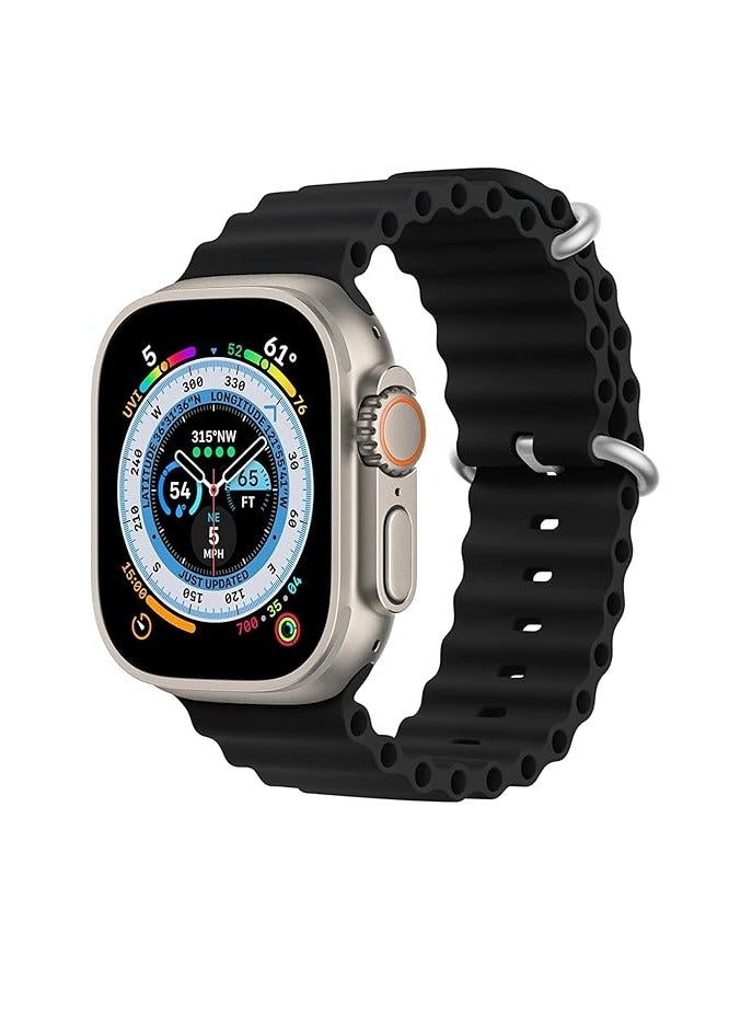 سوار سيليكون ناعم وقابل للتنفس لساعة Apple Watch – متوافق مع Series 8/7/6/5/4/3/2/1/SE/Ultra (مقاسات 42/44/45/49 ملم) - Image 1