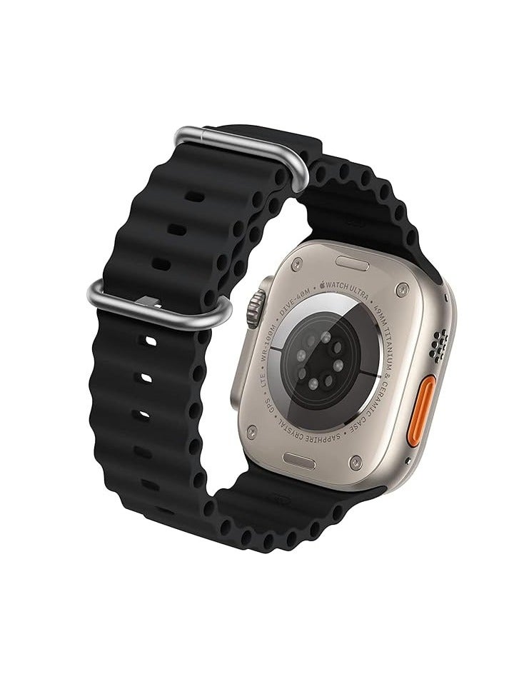 سوار سيليكون ناعم وقابل للتنفس لساعة Apple Watch – متوافق مع Series 8/7/6/5/4/3/2/1/SE/Ultra (مقاسات 42/44/45/49 ملم) - Image 3