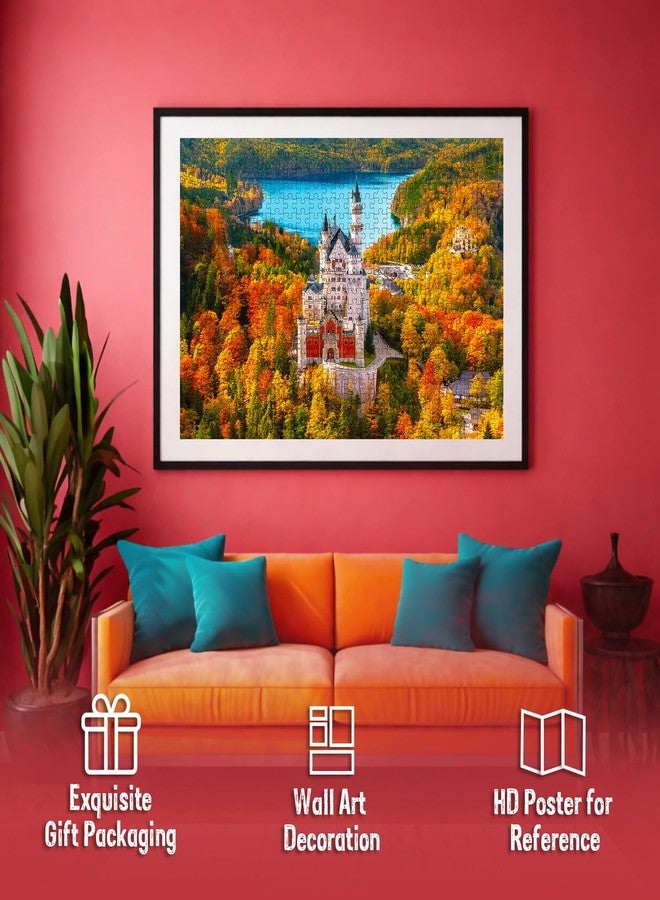 BRIJBASI Set of 2-500 Jigsaw Puzzles : Neuschwanstein + Mountain Lake Jigsaw Puzzle for Adults & Kids Above 9 Years | Fun & Challenging Puzzle Games for Stress Relief Focus and Memory - Image 3