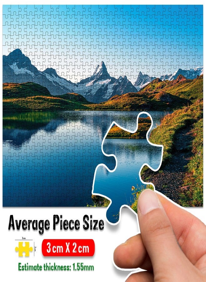 BRIJBASI Set of 2-500 Jigsaw Puzzles : Neuschwanstein + Mountain Lake Jigsaw Puzzle for Adults & Kids Above 9 Years | Fun & Challenging Puzzle Games for Stress Relief Focus and Memory - Image 2