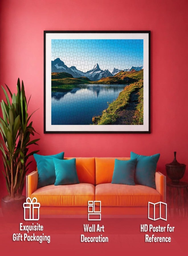 BRIJBASI Set of 2-500 Jigsaw Puzzles : Neuschwanstein + Mountain Lake Jigsaw Puzzle for Adults & Kids Above 9 Years | Fun & Challenging Puzzle Games for Stress Relief Focus and Memory - Image 4