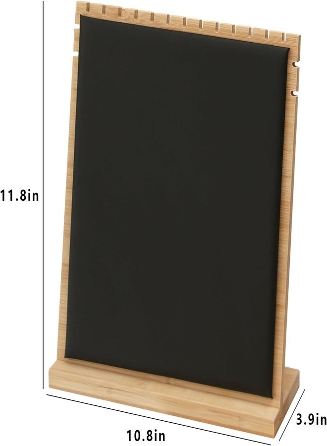 Arah Bamboo Necklace Display Stand, Wood Jewellery Necklace Holder, Chain Jewelry Rack Organizer, Tabletop Display Boards for Home or Shop Sell Show (Black PU) - Image 4