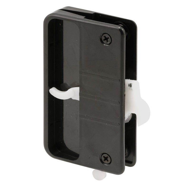PrimeLine A 108 Black Plastic Screen Door Latch and Pull with Security Lock for Anjac Doors Single Pack
