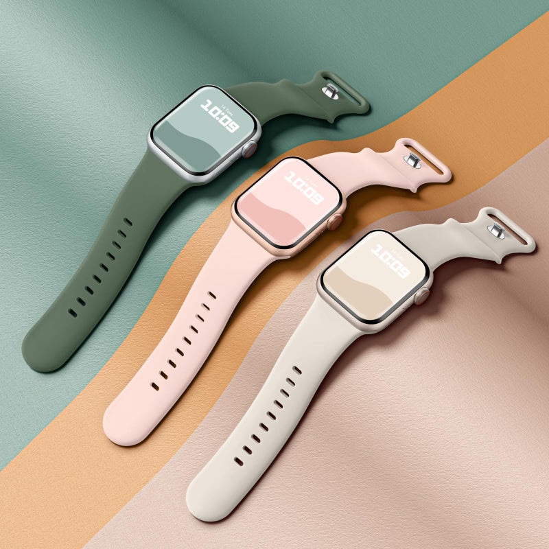Knossen 20 Pack Compatible with Apple Watch Bands 40mm 41mm 38mm 49mm 45mm 44mm 42mm 46mm for Women Men, Waterproof Silicone Sport Band Straps for iWatch Bands Series 1110 9 8 7 6 5 4 3 SE Ultra/Ultra 2/Ultra 3 - Image 3