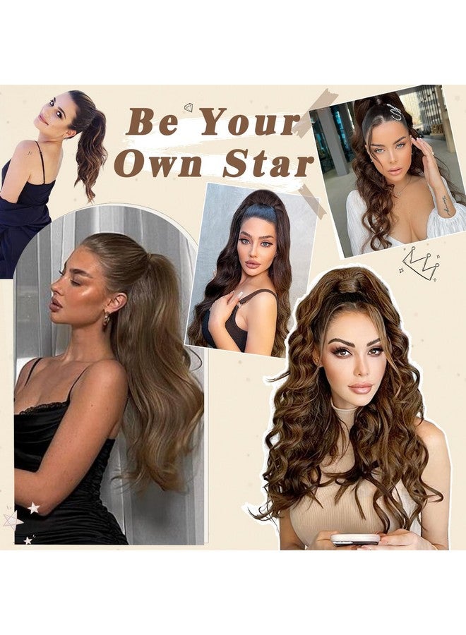 BARSDAR Burgundy Ponytail Extension 26 In Drawstring Wavy Ponytail Hair Extensions Clip In Ponytails For Women Synthetic Red Pony Tail Hairpieces For Girls Daily Party Halloween (Burgundy) - Image 5