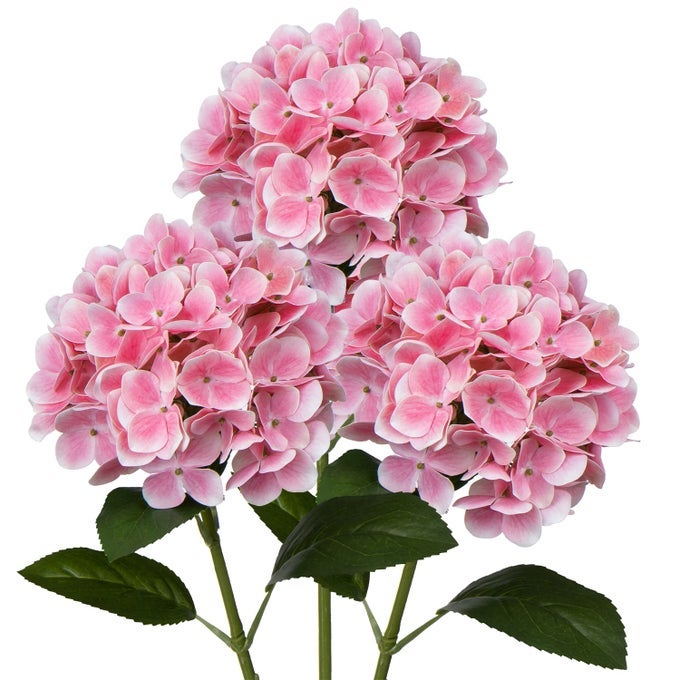 LARGE SINGLE HEADED PINK HYDRANGEA 26 ARTIFICIAL HYDRANGEA FLOWERS FAKE HYDRANGEAS FOR WEDDING BOUQUET HOME PARTY STORE 3