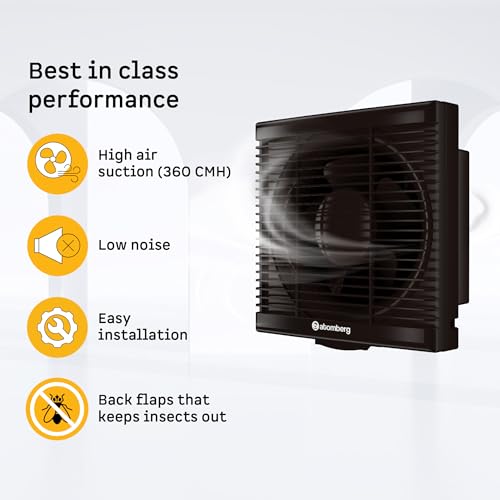 atomberg Efficio Exhaust Fan 150mm (6 Inches) | BLDC Motor | 13W| Low Noise | 2000 RPM| Ideal for Bathroom, Kitchen | Easy to Clean | Installation-Square Cut (175mm) | 2 Years Warranty | Brown - Image 4