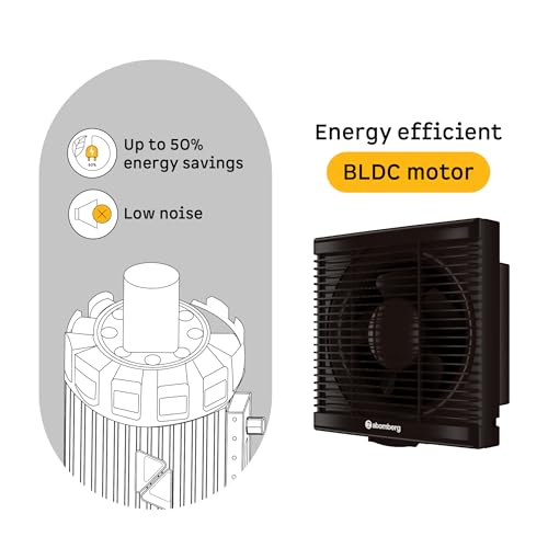 atomberg Efficio Exhaust Fan 150mm (6 Inches) | BLDC Motor | 13W| Low Noise | 2000 RPM| Ideal for Bathroom, Kitchen | Easy to Clean | Installation-Square Cut (175mm) | 2 Years Warranty | Brown - Image 3