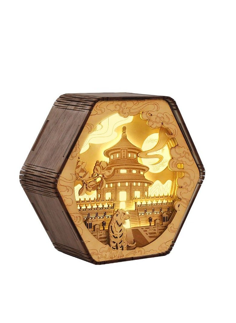 KUYING Woodcarving Decorative Decorative Table Lamp 