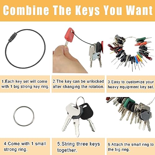 MANUTEX 58 Heavy Equipment Keys Master Set for Bob-cat Cater-Pillar Ca-se JD HYS-TER Koma-tsu Kubo-ta Yanm-ar Take-uchi New Holl-and Vol-vo JL-G JC-B Toyo-ta Keys for Heavy Equipment Construction Machine - Image 3