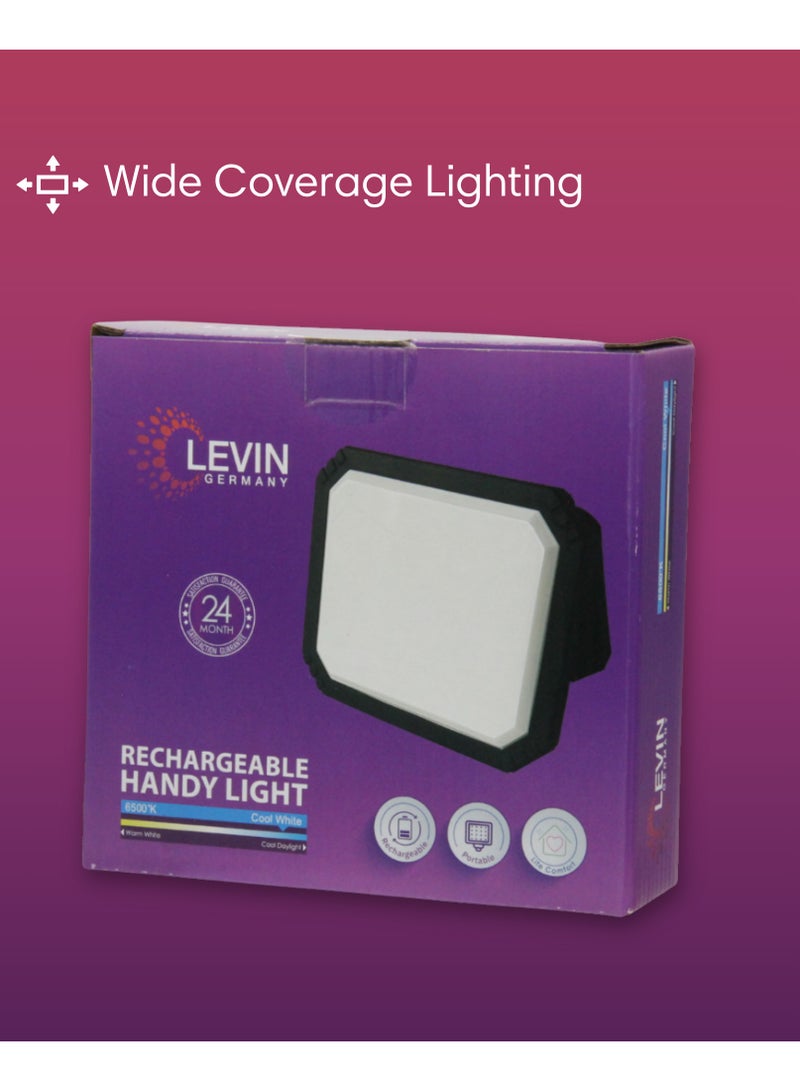 Levin Germany Rechargeable Handy Light 10W | 6500K Cool White | Portable LED Flood Lamp with 3 Modes | IP54 Waterproof | 24 Months Warranty - Image 5