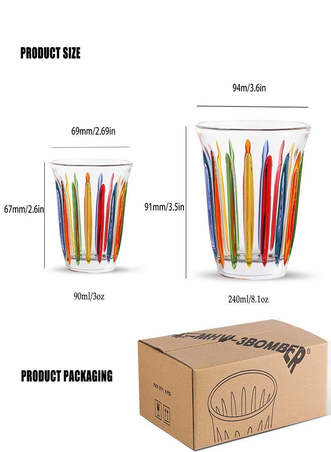 MHW-3BOMBER طقم كؤوس شوت MHW-3BOMBER مكون من 6 أكواب زجاجية صغيرة سعة 3 أونصات ملونة مطلية لكابتشينو، ويسكي، فودكا، مشروبات روحية وسوائل G6191-OS - Image 5