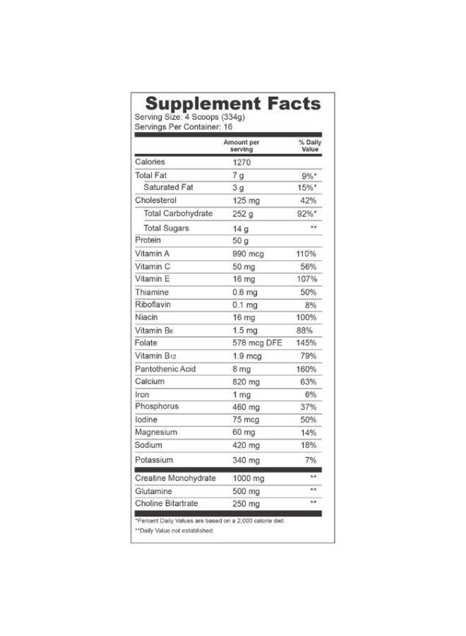 Muscle Core Nutrition Mass Gainer Platinum Standard Weight Gainer Supplement 12LB (5.4kg) | Vanilla Flavor, 50g Protein, Low Sugar| For Muscle Growth Strength & Recovery Protein Carb Blend - Image 2