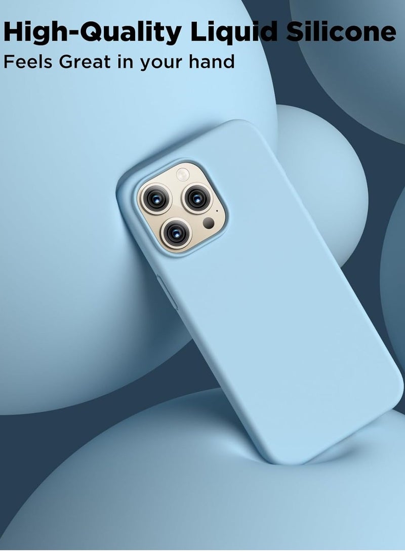 ELTRAZONE Compatible with iPhone 15 Pro Max Case, Liquid Silicone Case, Full Body Shockproof Protective Cover Slim Thin Phone Case with Soft Anti-Scratch Microfiber Lining, 6.7 inch-Baby Blue - Image 5