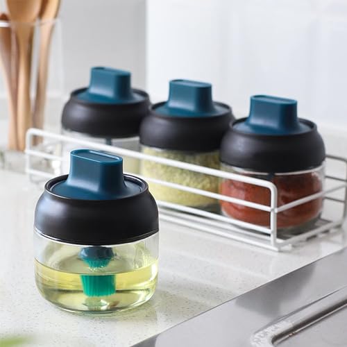 Mockery 1Piece Spice Jars Container with Spoon for Kitchen, Salt Jar with Spoon,Glass Sugar Seasoning Pot,Kitchen Organizer, 350ml (Green) - Image 5