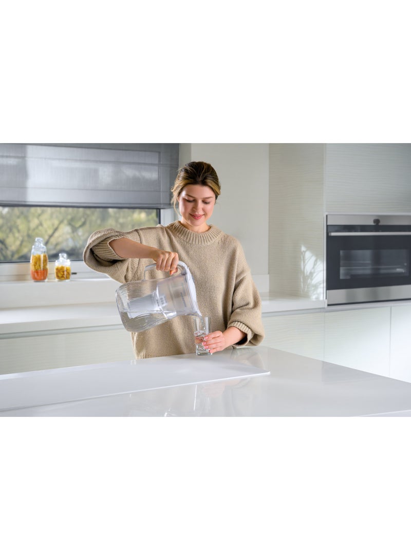 Aquaphor Orleans A5 Mg Water Filter Jug , 4.2L Capacity, Shockproof And Glass-Looking, Reduces Chlorine, Lead, Rust, Compact Fridge-Friendly Design, BPA-Free, Water Purifier Jug For Daily Use with A5 Mg Catridge (White) - Image 3